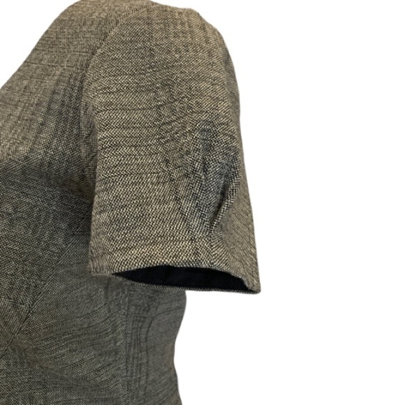 L'Agence Gray Black Plaid Fitted Short Sleeve w/Sweetheart Neckline Dress - Picture 8 of 13